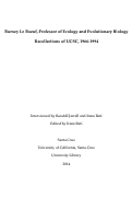 Cover page: Burney J. Le Boeuf, Professor of Ecology and Evolutionary Biology: Recollections of UCSC, 1966-1994