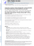 Cover page: Supporting caregivers during hematopoietic cell transplantation for children with primary immunodeficiency disorders