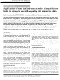 Cover page: Application of rare variant transmission disequilibrium tests to epileptic encephalopathy trio sequence data.