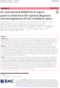 Cover page: An international RAND/UCLA expert panel to determine the optimal diagnosis and management of burn inhalation injury.