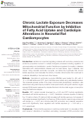 Cover page: Chronic Lactate Exposure Decreases Mitochondrial Function by Inhibition of Fatty Acid Uptake and Cardiolipin Alterations in Neonatal Rat Cardiomyocytes