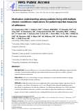 Cover page: Medication understanding among patients living with multiple chronic conditions: Implications for patient-reported measures of adherence