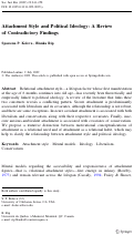 Cover page: Attachment Style and Political Ideology: A Review of Contradictory Findings