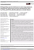 Cover page: Distinguishing exercise intolerance in early‐stage pulmonary hypertension with invasive exercise hemodynamics: Rest VE/VCO2 and ETCO2 identify pulmonary vascular disease