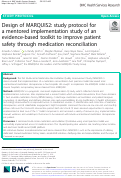 Cover page: Design of MARQUIS2: study protocol for a mentored implementation study of an evidence-based toolkit to improve patient safety through medication reconciliation