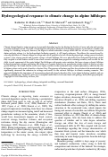 Cover page: Hydrogeological response to climate change in alpine hillslopes