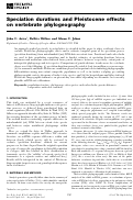 Cover page: Speciation durations and Pleistocene effects on vertebrate phylogeography