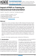 Cover page of Impact of PDP on Training for Astronomical Instrumentation