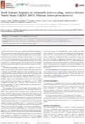 Cover page: Draft Genome Sequence of Salmonella enterica subsp. enterica Serovar Putten Strain CRJJGF_00159 (Phylum Gammaproteobacteria).