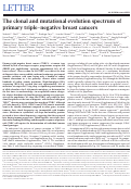 Cover page: The clonal and mutational evolution spectrum of primary triple-negative breast cancers