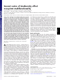 Cover page: Reply to Mokany et al: Comprehensive measures of biodiversity are critical to investigations of ecosystem multifunctionality