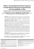 Cover page: Effects of occupational solvent exposure on reproductive hormone concentrations and fecundability in men