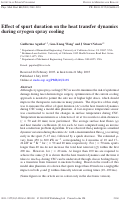 Cover page: Effect of spurt duration on the heat transfer dynamics during cryogen spray cooling