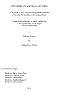 Cover page: To Build or To Buy: Understanding the Determinants of Security Privatization in Developing States