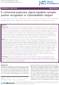 Cover page: A conserved juxtacrine signal regulates synaptic partner
recognition in Caenorhabditis elegans