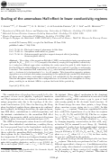 Cover page: Scaling of the anomalous Hall effect in lower conductivity regimes