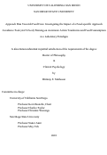 Cover page: Approach Bias Towards Food Cues: Investigating the Impact of a Food-specific Approach Avoidance Task (AAT-Food) Training on Automatic Action Tendencies and Food Consumption in a Laboratory Paradigm