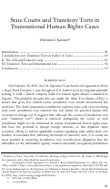 Cover page: State Courts and Transitory Torts in Transnational Human Rights Cases