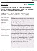 Cover page: Changing healthcare provider and parent behaviors in the pediatric post-anesthesia-care-unit to reduce child pain: Nurse and parent training in postoperative stress.