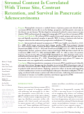 Cover page: Stromal Content Is Correlated With Tissue Site, Contrast Retention, and Survival in Pancreatic Adenocarcinoma