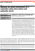 Cover page: Mapping the global distribution of C4 vegetation using observations and optimality theory