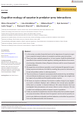 Cover page: Cognitive ecology of surprise in predator–prey interactions