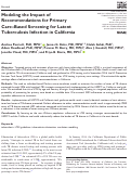 Cover page: Modeling the Impact of Recommendations for Primary Care–Based Screening for Latent Tuberculosis Infection in California