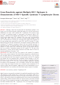 Cover page: Cross-Reactivity against Multiple HIV-1 Epitopes Is Characteristic of HIV-1-Specific Cytotoxic T Lymphocyte Clones