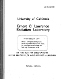 Cover page: ON THE ROLE OF DISLOCATIONS IN THS RECOVERY OF COLD-WORKED ALUMINUM