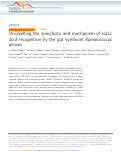 Cover page: Unravelling the specificity and mechanism of sialic acid recognition by the gut symbiont Ruminococcus gnavus