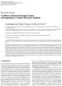 Cover page: Conflicts of Interest during Contact Investigations: A Game-Theoretic Analysis