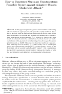 Cover page: How to construct multicast cryptosystems provably secure against adaptive chosen ciphertext attack