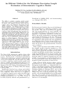 Cover page: An Efficient Method for the Minimum Description Length Evaluation of Deterministic Cognitive Models