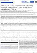 Cover page: Antibiotic Use Prior to Hospital Presentation Among Individuals With Suspected Enteric Fever in Nepal, Bangladesh, and Pakistan