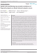 Cover page: Spatial niche partitioning may promote coexistence of Pygoscelis penguins as climate-induced sympatry occurs.