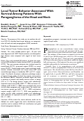 Cover page: Local Tumor Behavior Associated With Survival Among Patients With Paraganglioma of the Head and Neck