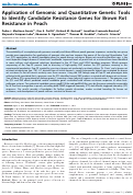 Cover page: Application of Genomic and Quantitative Genetic Tools to Identify Candidate Resistance Genes for Brown Rot Resistance in Peach