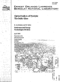 Cover page: Optical Indices of Pyrolitic Tin-Oxide Glass