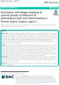 Cover page: Association and linkage mapping to unravel genetic architecture of phenological traits and lateral bearing in Persian walnut (Juglans regia L.)