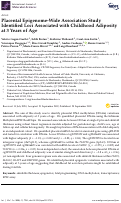 Cover page: Placental Epigenome-Wide Association Study Identified Loci Associated with Childhood Adiposity at 3 Years of Age