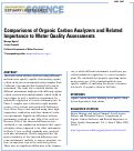 Cover page: Comparisons of Organic Carbon Analyzers and Related Importance to Water Quality Assessments