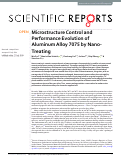 Cover page: Microstructure Control and Performance Evolution of Aluminum Alloy 7075 by Nano-Treating