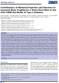 Cover page: Contributions of Material Properties and Structure to Increased Bone Fragility for a Given Bone Mass in the UCD‐T2DM Rat Model of Type 2 Diabetes