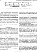 Cover page: Quasi-orthogonal space-frequency and space-time-frequency block codes for MIMO OFDM channels