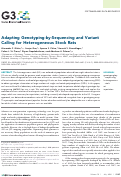 Cover page: Adapting Genotyping-by-Sequencing and Variant Calling for Heterogeneous Stock Rats