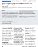 Cover page: Therapeutic potential of mesenchymal stromal cells for acute respiratory distress syndrome.