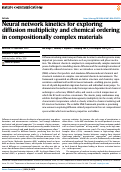 Cover page: Neural network kinetics for exploring diffusion multiplicity and chemical ordering in compositionally complex materials.