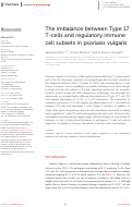 Cover page: The imbalance between Type 17 T-cells and regulatory immune cell subsets in psoriasis vulgaris