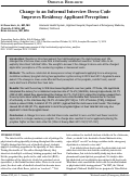 Cover page: Change to an Informal Interview Dress Code Improves Residency Applicant Perceptions