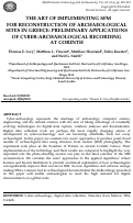 Cover page: THE ART OF IMPLEMENTING SFM FOR RECONSTRUCTION OF ARCHAEOLOGICAL SITES IN GREECE: PRELIMINARY APPLICATIONS OF CYBER-ARCHAEOLOGICAL RECORDING AT CORINTH